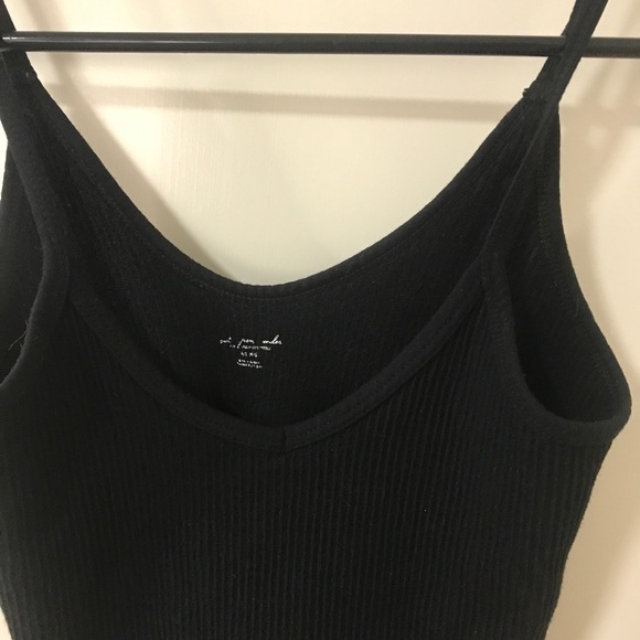 3/$15 out from under x urban outfitters black spaghetti strap ribbed crop topM/L - Picture 4 of 5